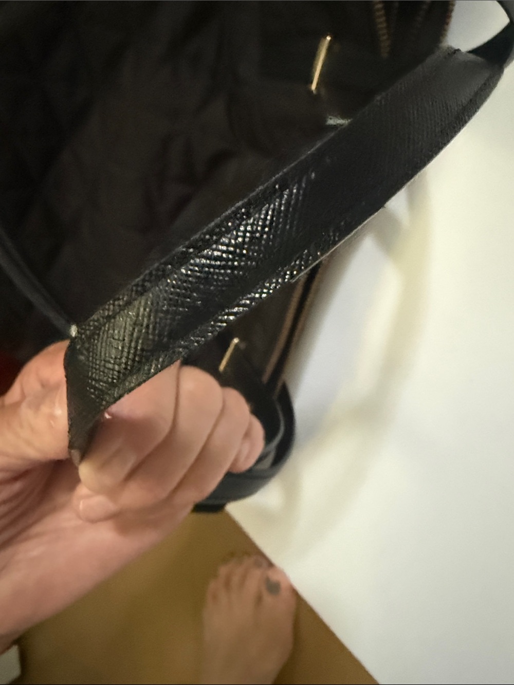 kate spade Quilted Black Tote with Gold Plaque - Picture 12 of 12